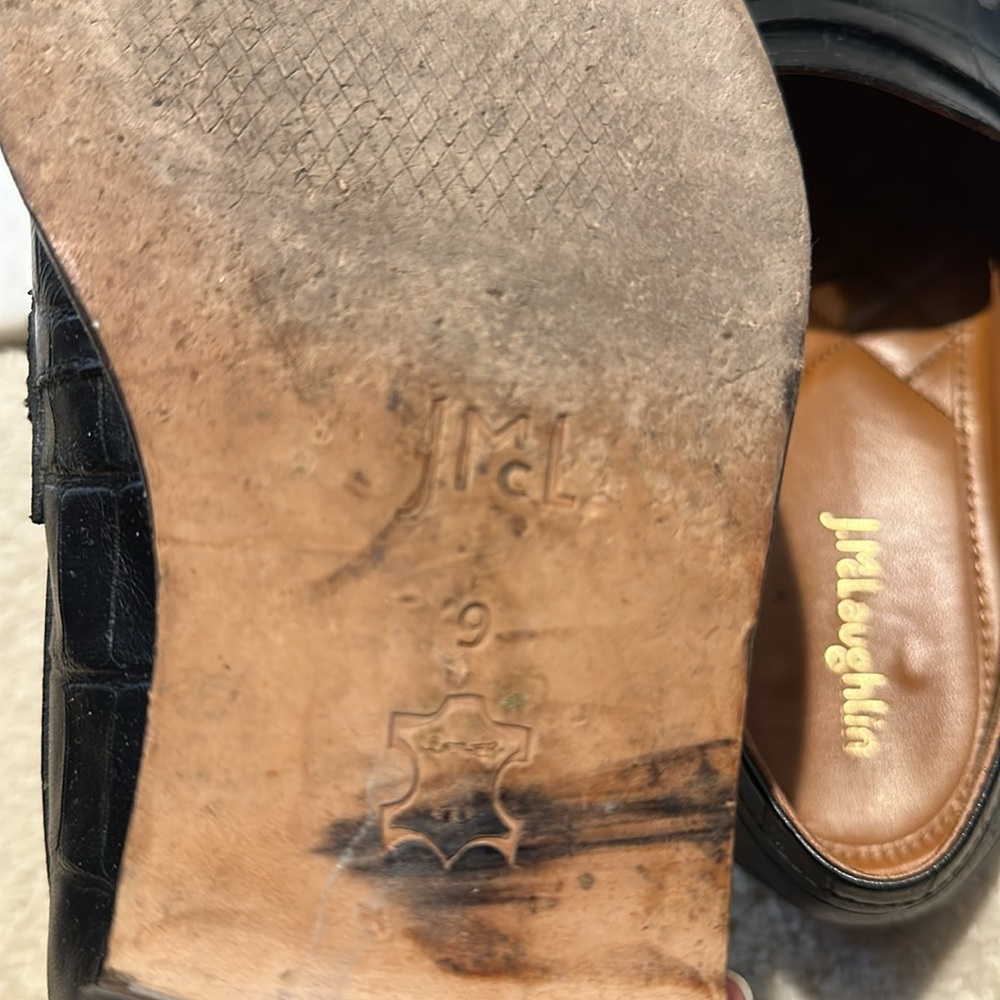 J. McLaughlin Black Leather Loafers - size 9 - Picture 7 of 7